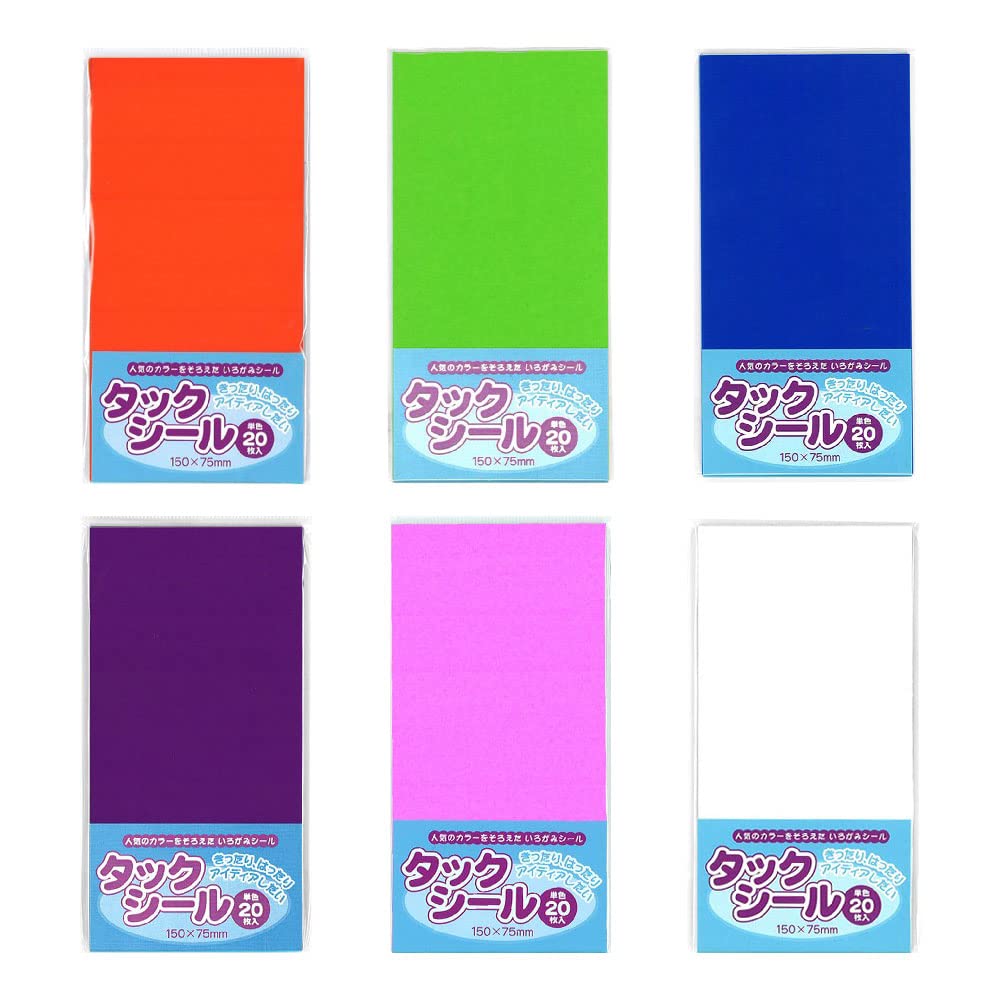 Ehime Shikou TSI75-6C Seal, 5.9 x 3.0 inches (15 x 7.5 cm), Set of 6 Colors