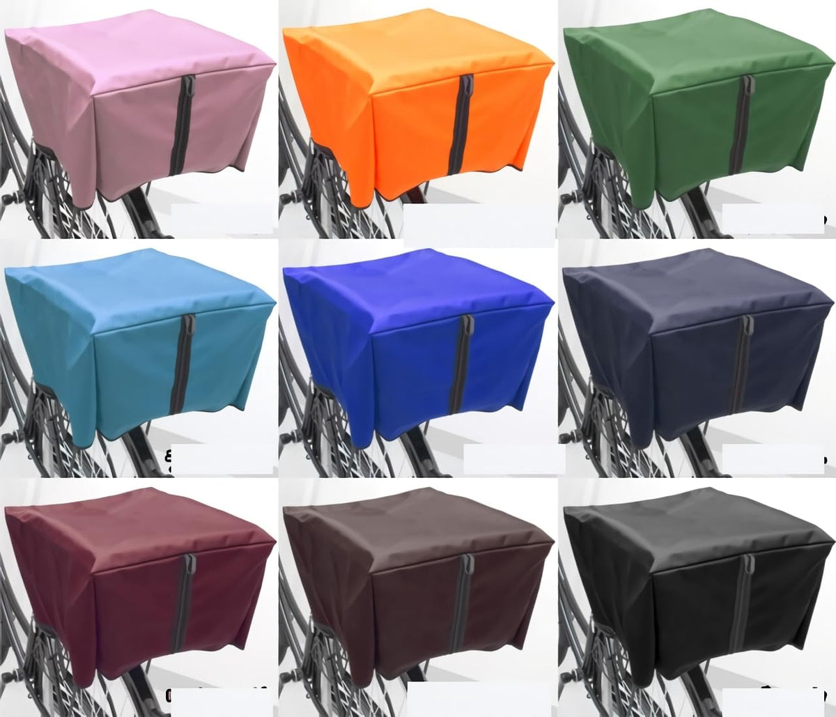 Oka Seisakusho Bicycle Basket Cover for Rear Brown (Fabric Width 14.2 inches (360 mm) x Depth 17.7 inches (450 mm) x Height 9.8 inches (250 mm)
