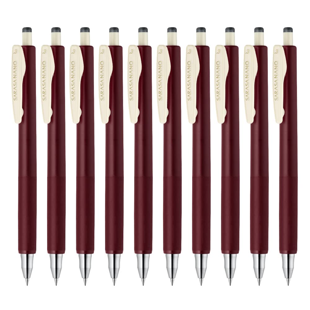 Zebra B-JJH72-VRB Sarasa Nano Gel Ballpoint Pen, 0.3mm, Red Black, 10 Pieces