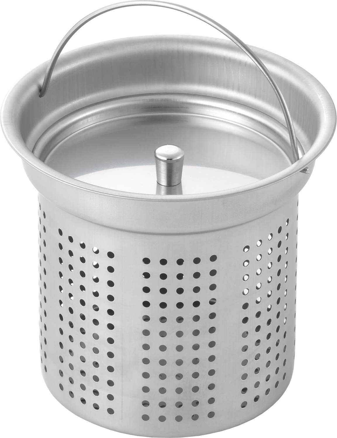Yoshikawa 1214988 Garbage Trap Sink with Lid, Diameter 5.3 inches (134 mm), Made in Japan, Stainless Steel, Deep Type