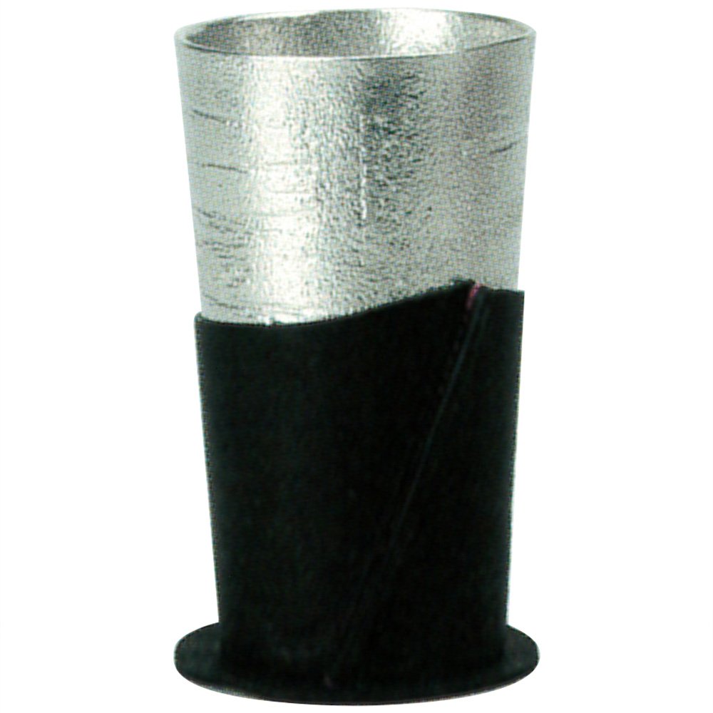 Nosaku 600234/Beer Cup - Birch Set (with Sleeve Coaster) Black, H 4.5 inches (11.5 cm), φ2.4 inches (6.1 cm), 100% Tin, Case, Made in Japan, Beer Glass Tumbler