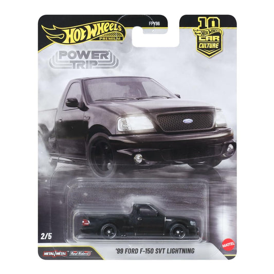Hot Wheels Premium Car Culture Vehicle 99 Ford F150 SVT Lightning, Pick Up Sports Collection 1:64 Scale for Kids Ages 3 and Up