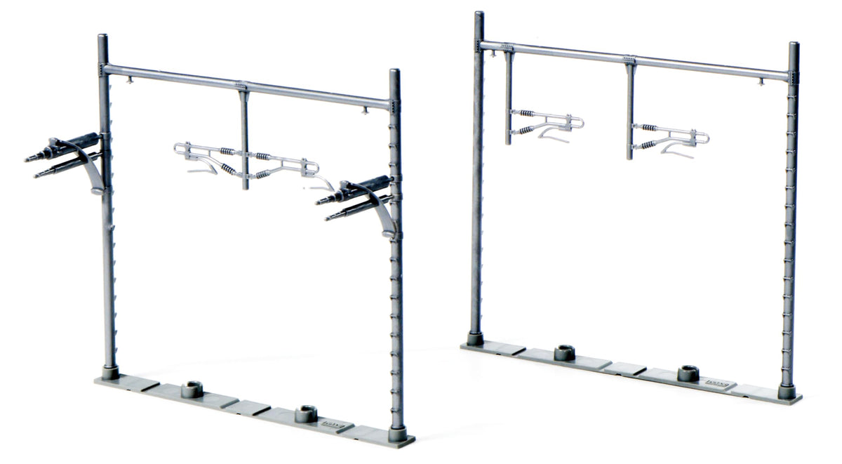 KATO N Gauge 23-067-2 Double Track Wide Steel Tube Beam Line Pole, Silver, 12 Pieces, Railway Model Supplies