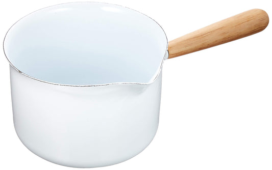 Posh Living 680 PL Enameled Single Handpot Milk Pan, White