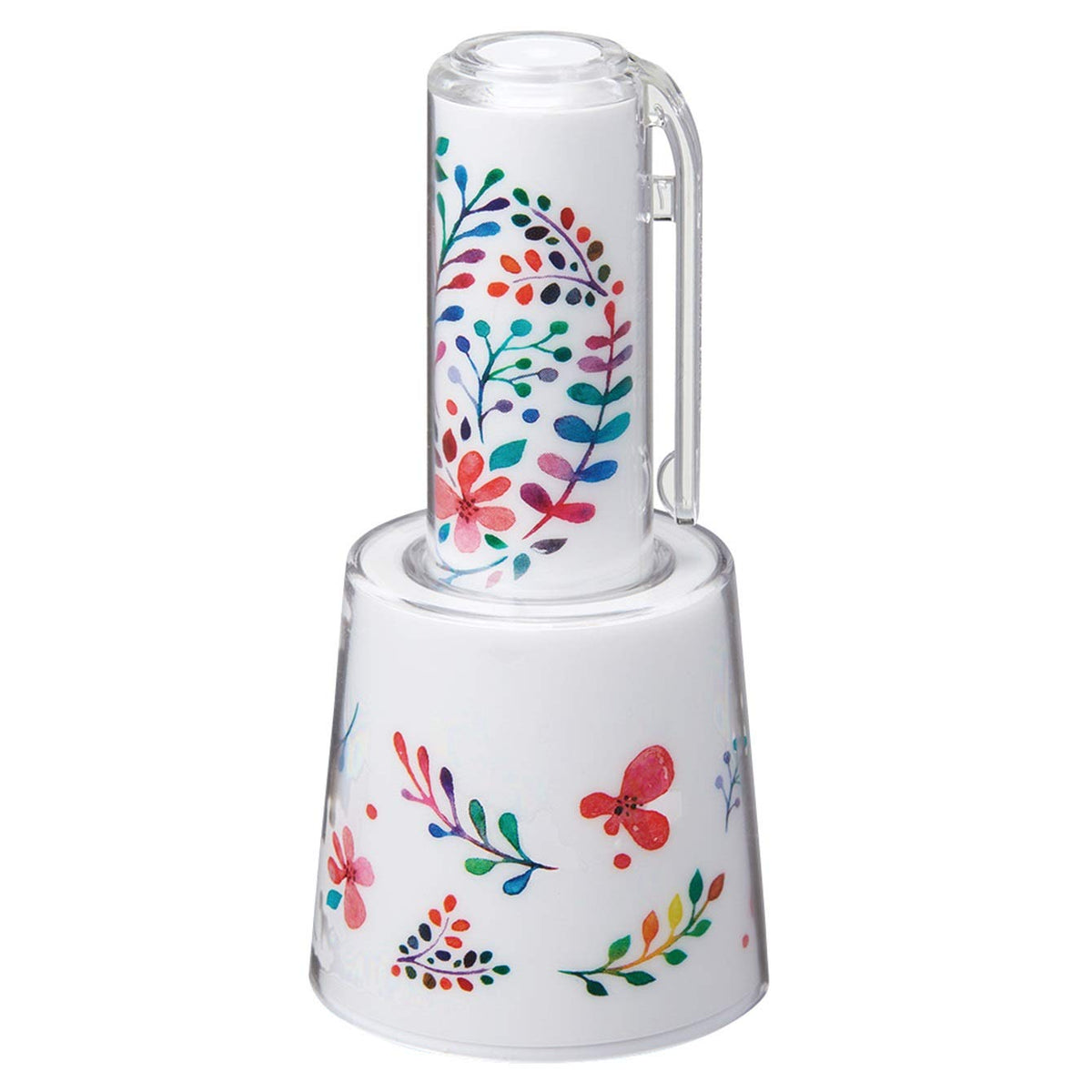 Shachihata XL-9PKHST/H-FL1 Name 9, Dress-up Parts, Clip Holder & Stand, Flower Pattern, White