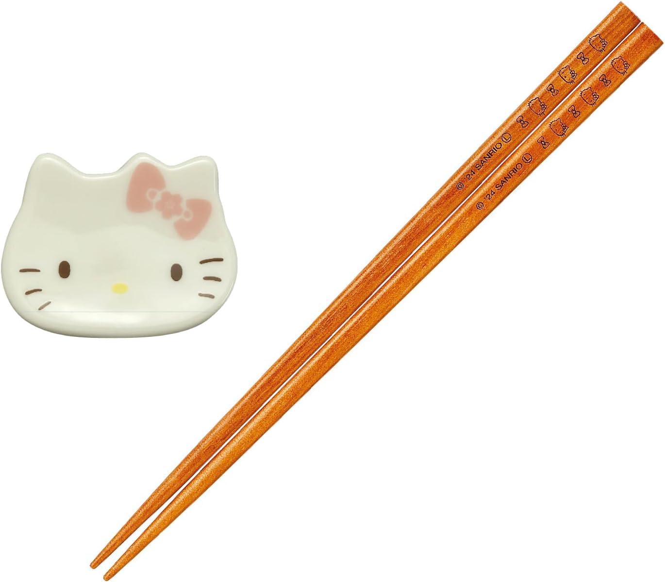 Sanrio Characters Hello Kitty Chopsticks 8.9 inches (22.5 cm), Long Chopsticks Rest Set, Approx. 1.6 x 0.8 inches (4 x 2 cm), Japanese Tableware, Goods, Kitty, Miscellaneous Goods, Tableware, Made in