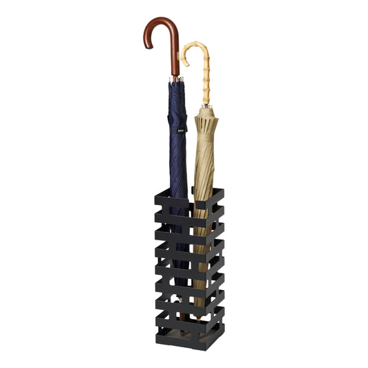 YAMAZAKI Home Brick Umbrella Stand - Storage for Umbrellas & Walking Canes - Square - Steel - Holds 4 Umbrellas