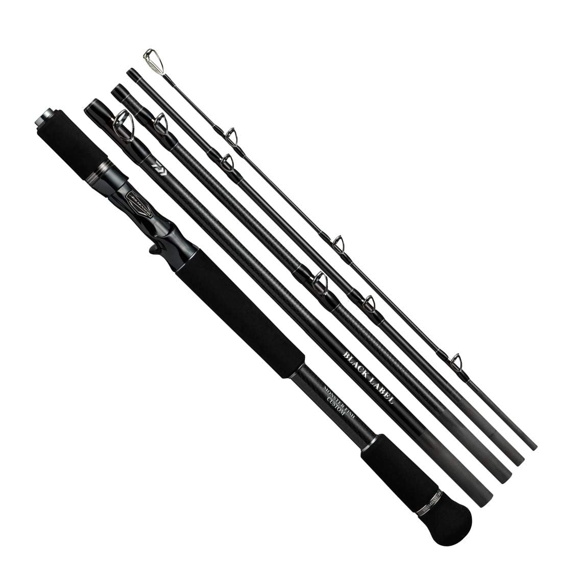 Daiwa 21 Black Label Travel C61XXH-5/SB Bass Fishing Rod, Casting, Heavy Power, 1.85m (5.9ft), 16 Pieces, Graphite/Carbon Fiber, Black