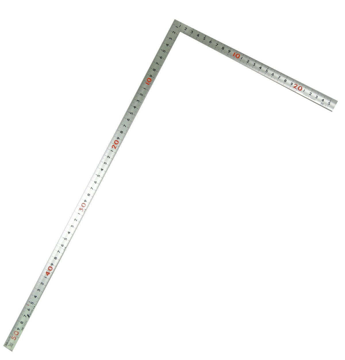 Shinwa Sokutei 10639 Curb Scale, Same Thickness, Combined Scale Masterpiece, Silver, 19.7 inches (50 cm) / 1 Shaku: 6 inches (6 cm)