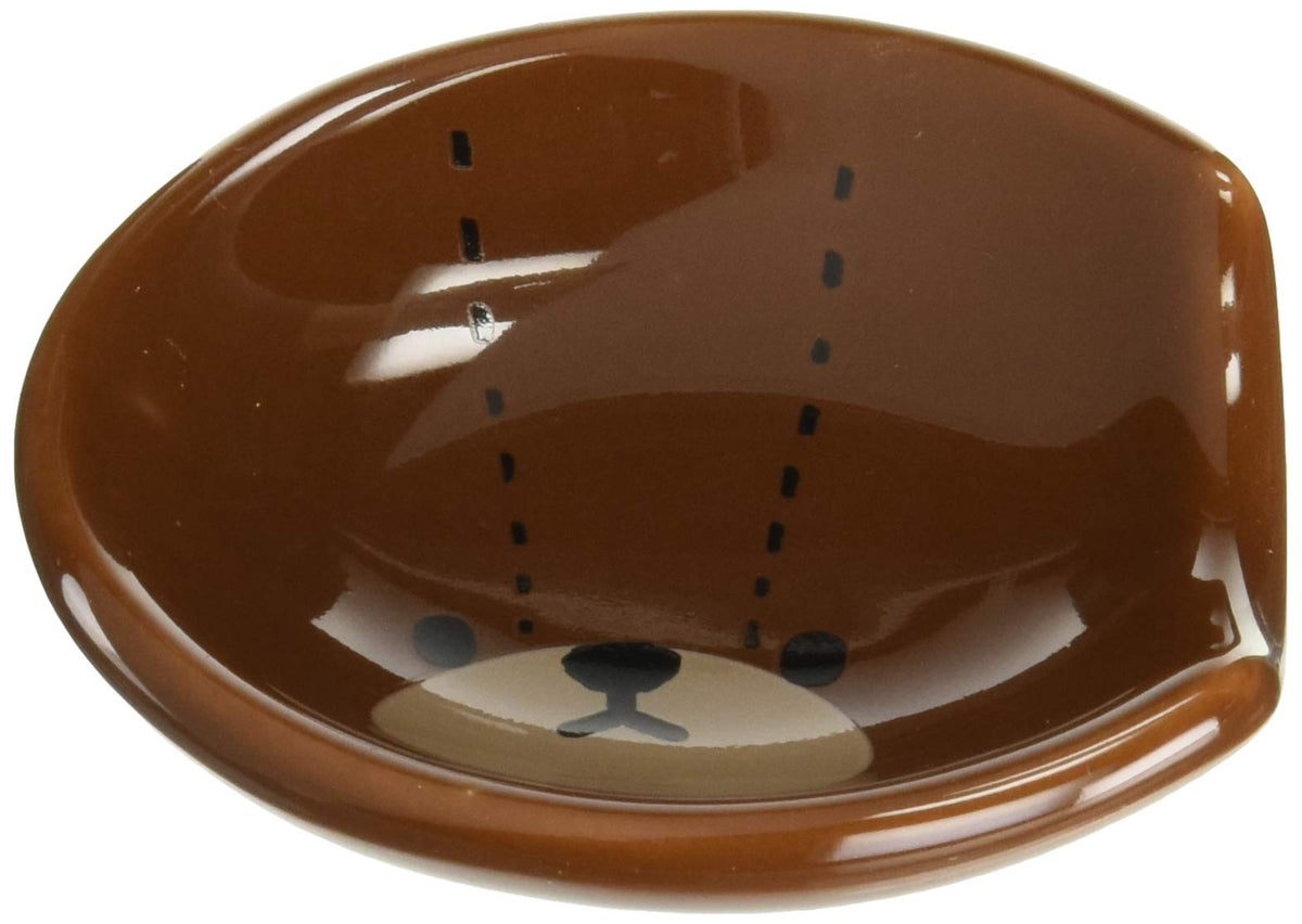 金正陶器(Kaneshotouki) Bear School 783546 Jackie Color Face Spoon Rest, Brown