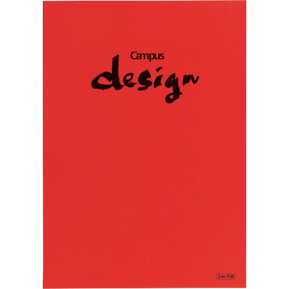Kokuyo Campus Design Notebook - A4 (8.3" X 11.7") - 3 mm Graph - 30 Sheets - Red