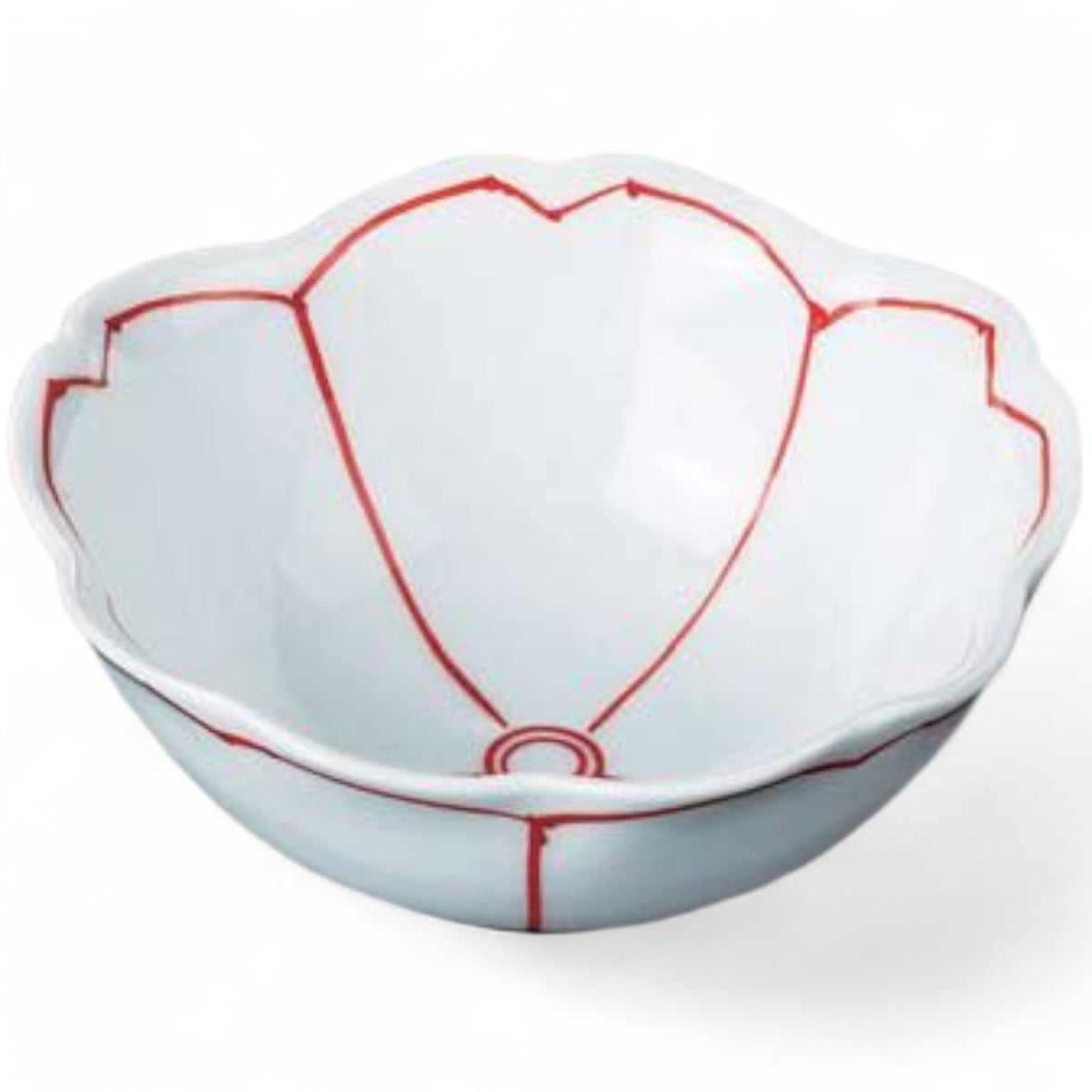 匠美風(Sho Bifu) Takumikaze Arita Ware Small Bowl, Bellflower Split (Red) Cherry Blossom Shape, Small Included, Made in Japan