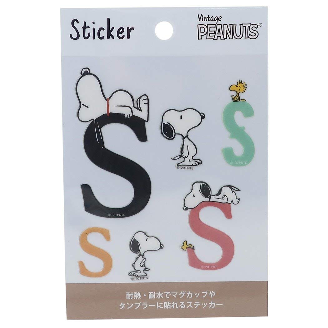 Snoopy [Heat Resistant, Water Resistant, Initial Sticker] Decoration Sticker/Alpha Belt, S, Peanuts