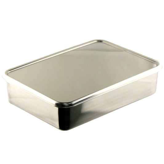 Nagao Tsubamanjo Deep Type Set 15.9 inches (40.4 cm), With Lid, Square Storage Container, 18-8 Stainless Steel, Made in Japan
