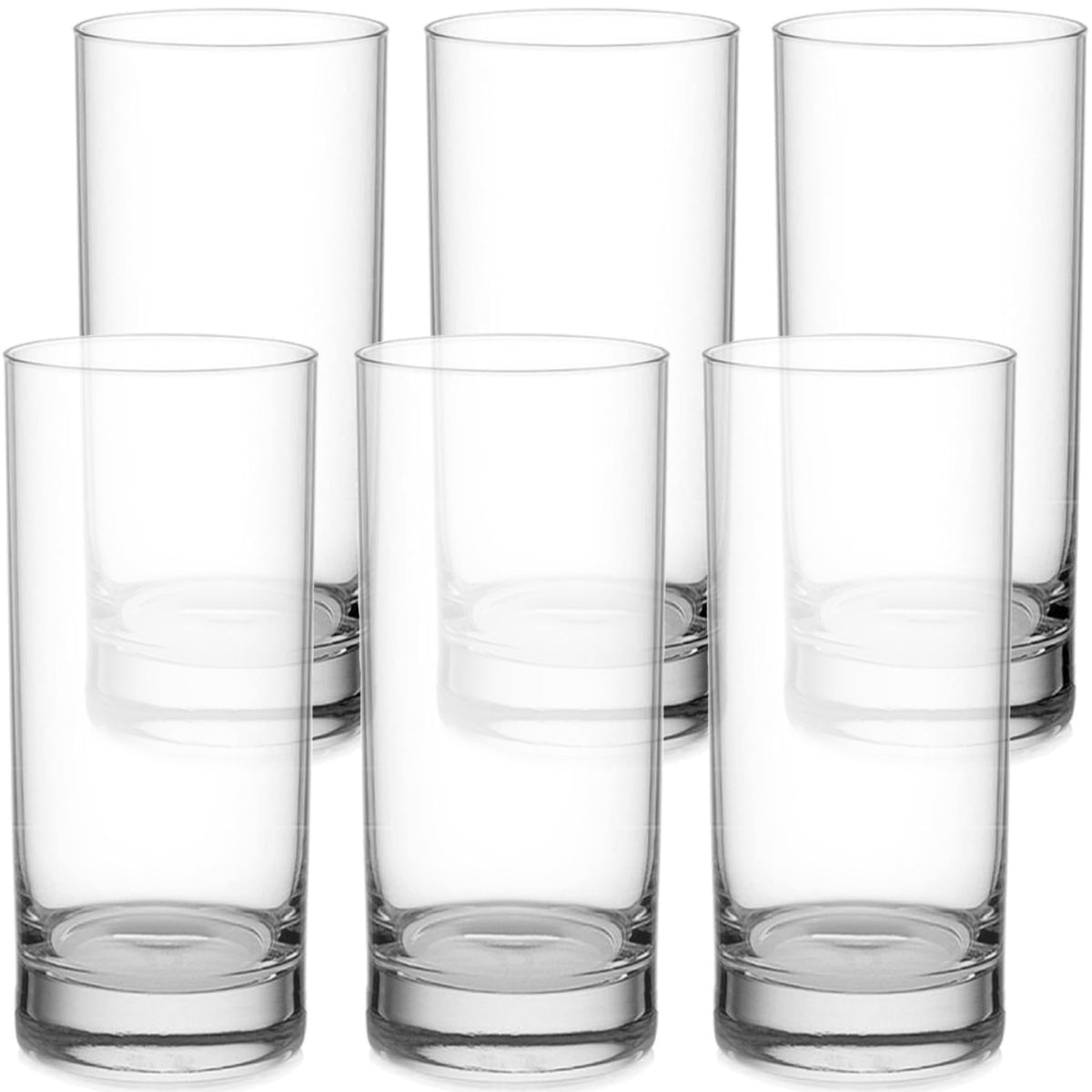 Holicosi Glass Zombie Glass, Collins Glass, Ocean Long Tumbler, 9.8 fl oz (290 ml), Set of 6, Clear