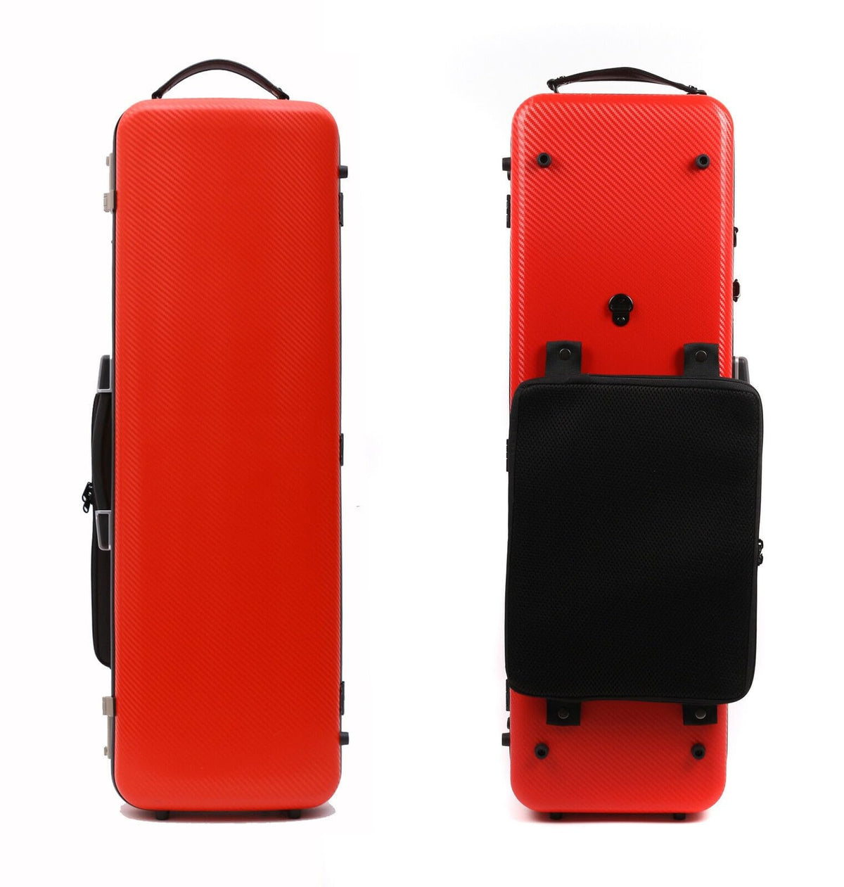 YoungMonic 4/4 Full Size Violin Case Carbon Fiber Rectangular Code Lock Violin Box Lightweight Colourful Case with Strong Strap Violin Bag (Red with Code Lock)