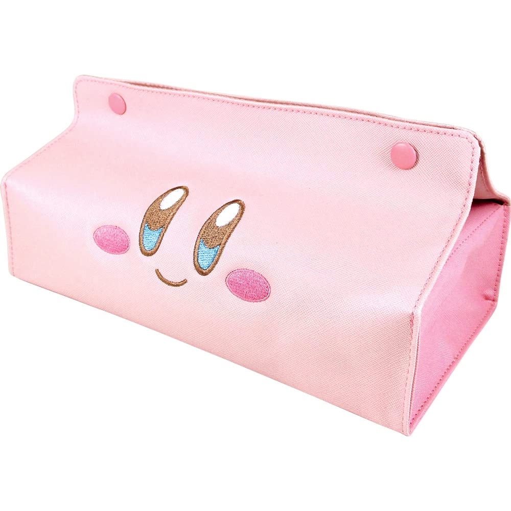 Tees Factory PM-5533805DE, Star Kirby Face Tissue Cover, Approx. H 6.3 x D 6.3 inches (16 x 16 cm), Approx. H 4.5 x W 9.6 x D 5.3 inches (11.5 x 24.5 x 13.5 cm), Pink