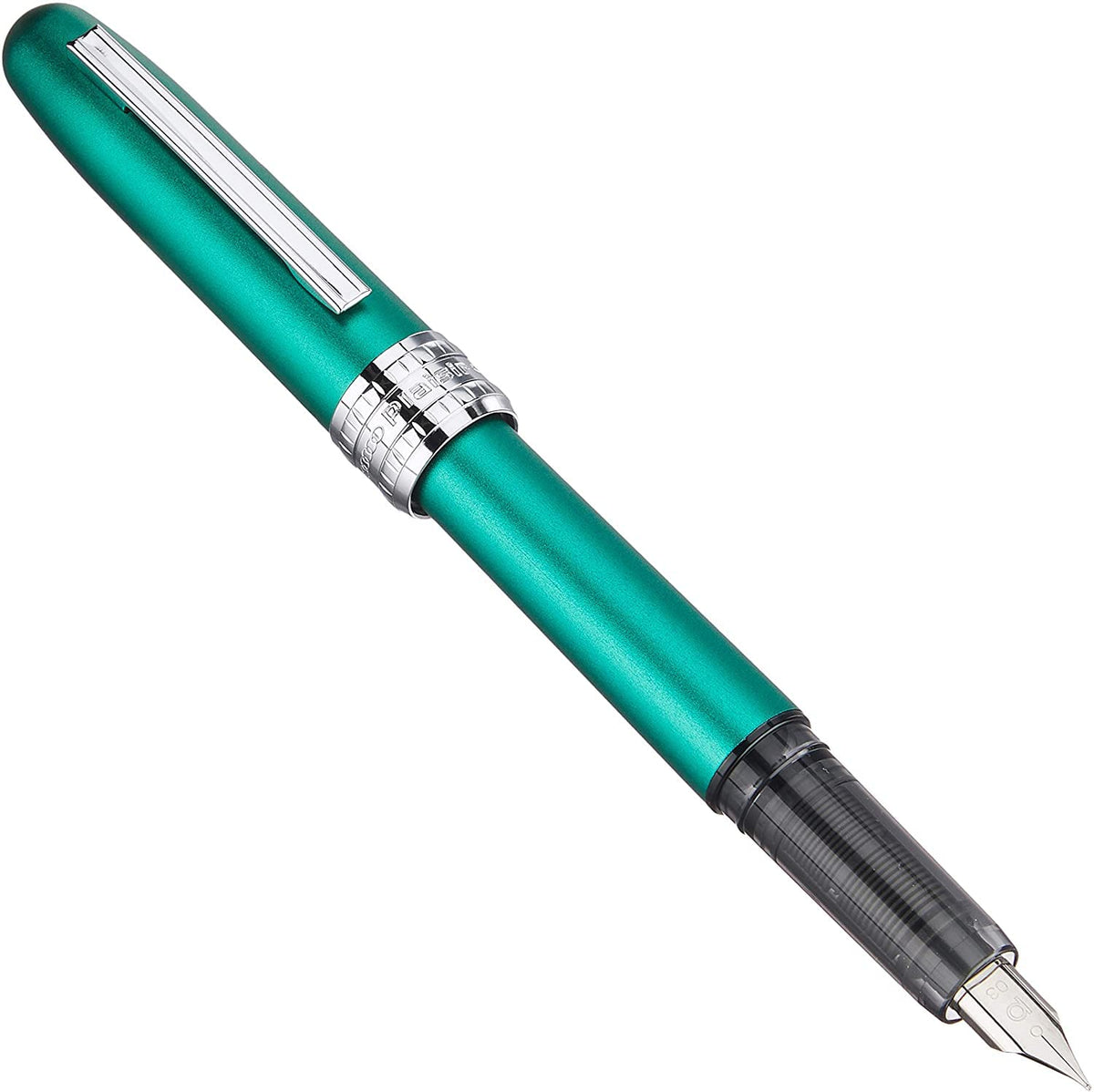 Platinum Fountain Pen Plaisir Teal Green Fine Point PGB-1500#45-F With Kanji LOVE Sticker, 5.6 x 0.59 in