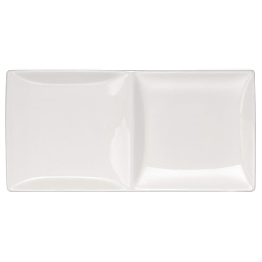Narumi 51095-5602 Plate, Stone Relief, 6.3 inches (16 cm), White, Simple, Stylish, Relief, Double Tray, Divider Plate, Microwave Safe, Dishwasher Safe