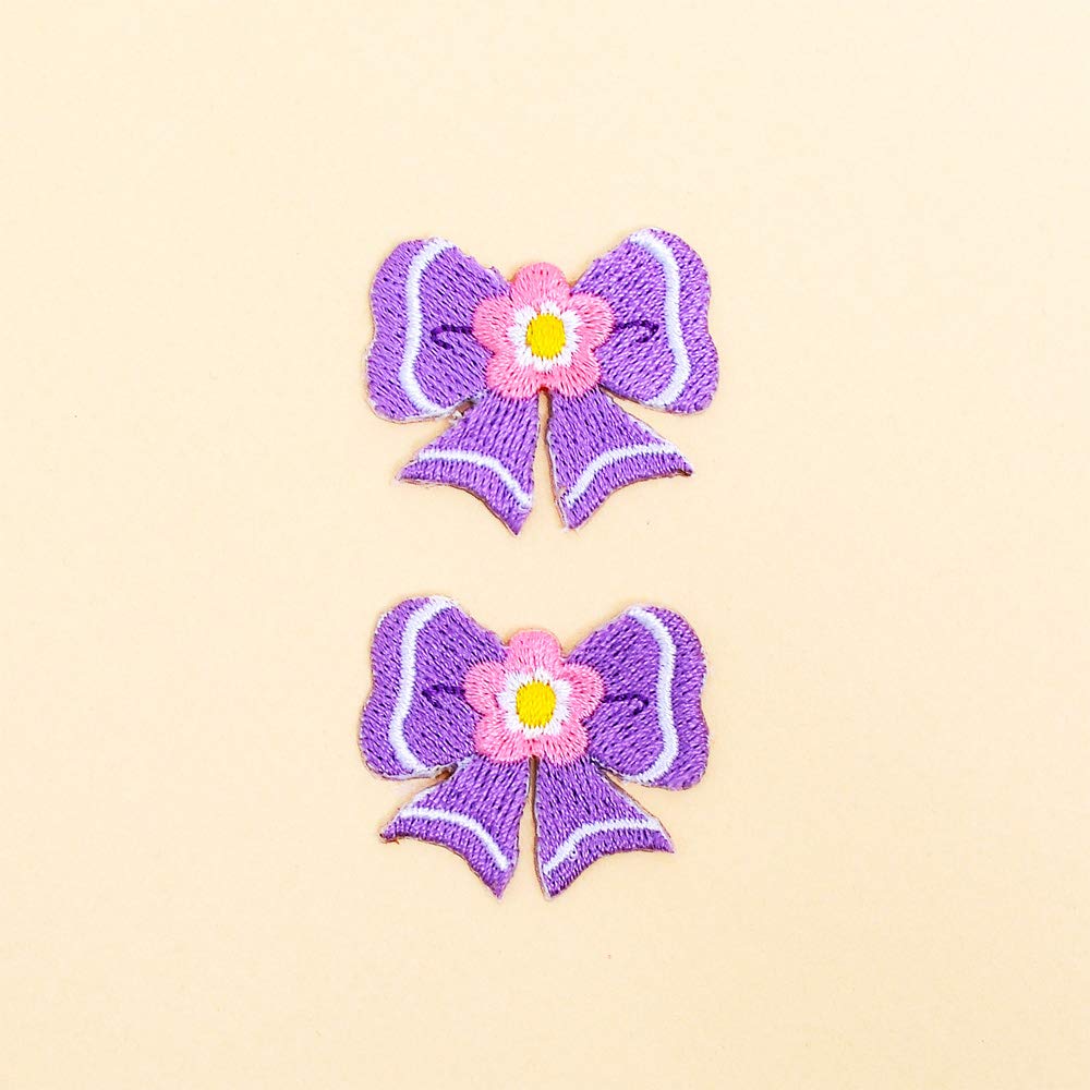 Colorful Explore Iron on Embroidered Patch Flower Ribbon Set of 2 N6626900
