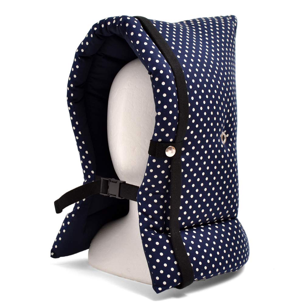 Kids relief disaster prevention hood, dark blue polka dots made in Japan with N4414100 (japan import) by COLORFUL CANDY STYLE