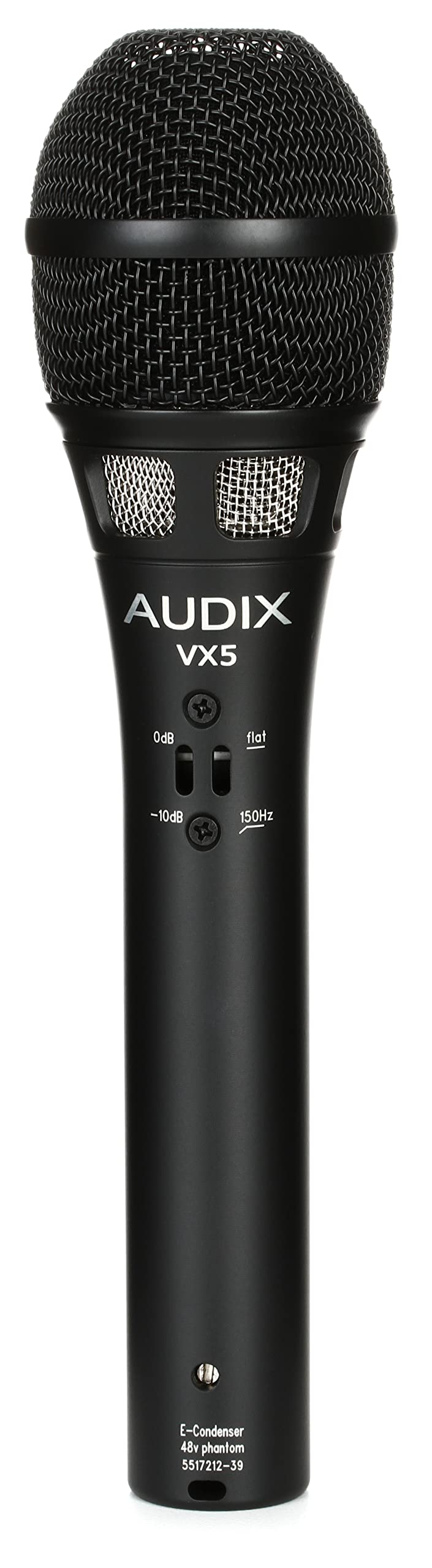 AUDIX VX5 Supercardioid Handheld Condenser Vocal Microphone for Stage Singers - Black