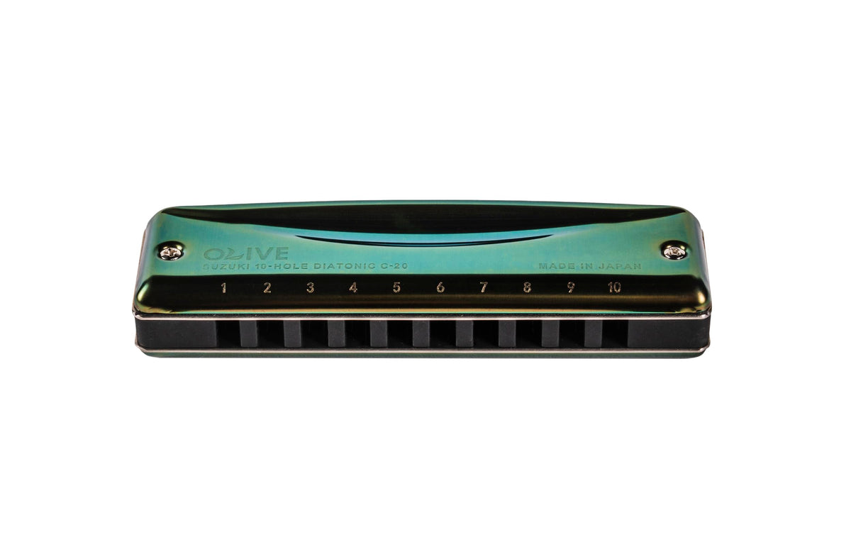 Suzuki Olive C20 10 Hole Diatonic Harmonica - Key of C