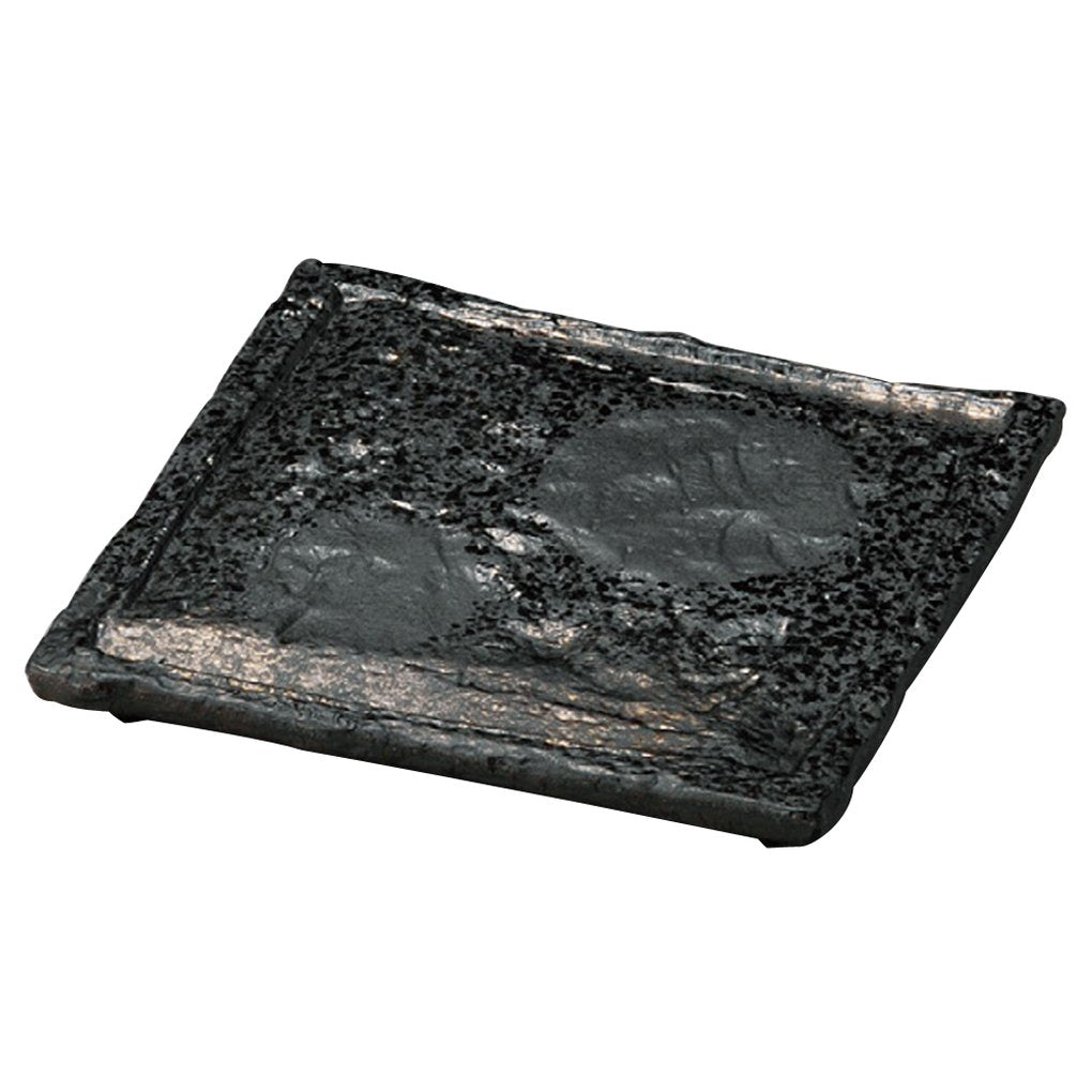 Yamasita Craft 23507-088 Gold Blown Square Plate, Small, 8.1 x 8.1 x 0.8 inches (20.5 x 20.5 x 2 cm)