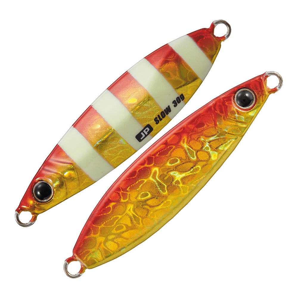 Major Craft JPSLOW-20 Metal Jig, Jigpara Throw, 0.7 oz (20 g), Red Gold Zebra