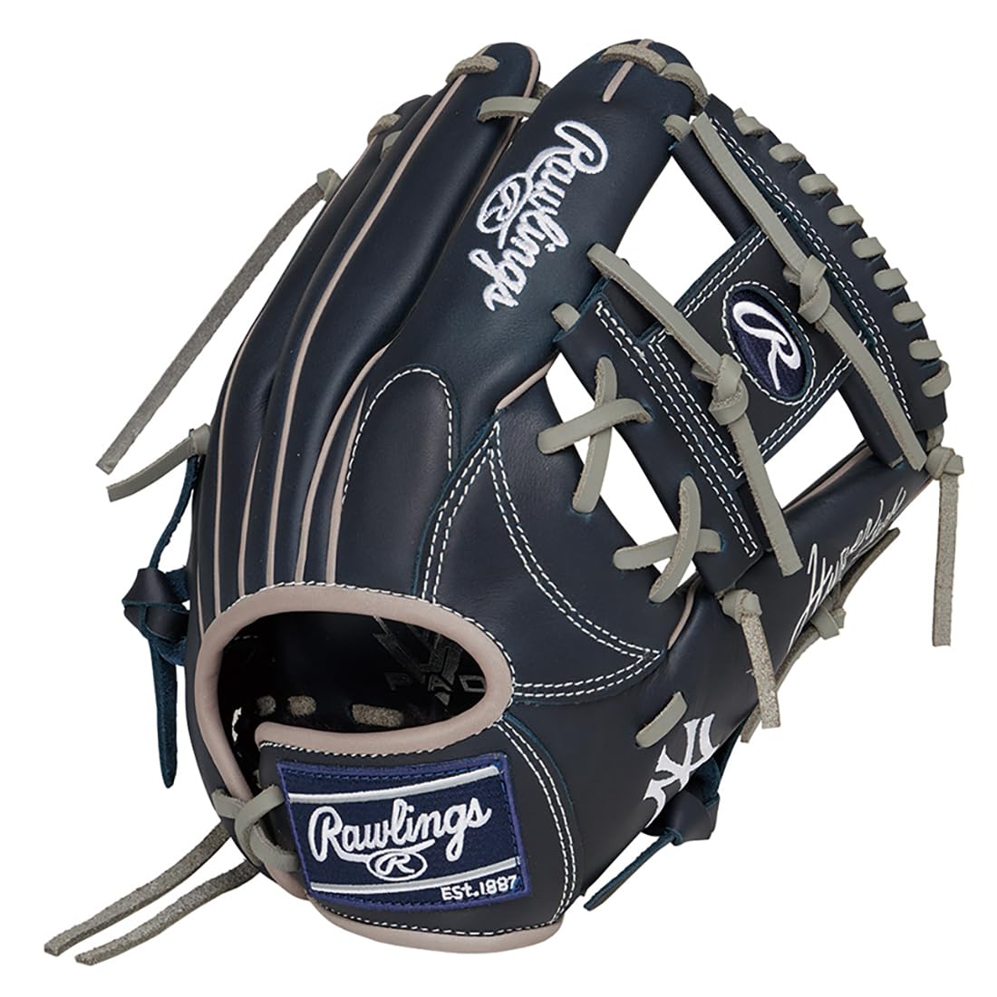 Rawlings Baseball Glove Soft JR. Childrens Junior Hyper TECH MLB Team GJ5HTMN6L Yankees [for All Around Use] Size L *for Right Throwing (Worn on Left Hand)
