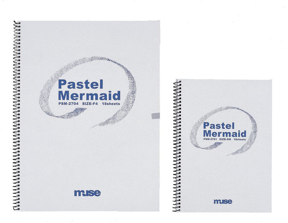 Muse PSM-2708 F8 Pastel Paper Pastel Mermaid Book F8, 6.5 oz (186 g), Silk, Light Gray, Greige, Blue Cloud, Hazel, Mint, Hihada, Violet, Black, 18 Sheets