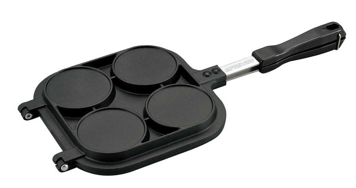 Captain Stag UG-3006 Cast Aluminum Pancake Maker for Barbecues and BBQs