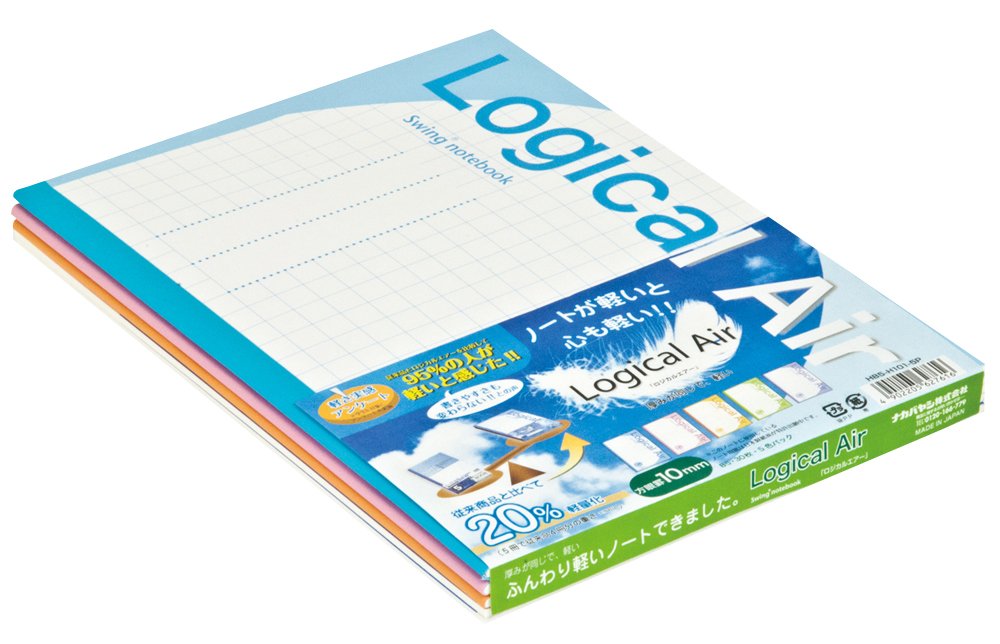 Nakabayashi HB5-H101-5P Logical Air Lightweight Notebook, Grid 0.4 inches (10 mm), Pack of 5