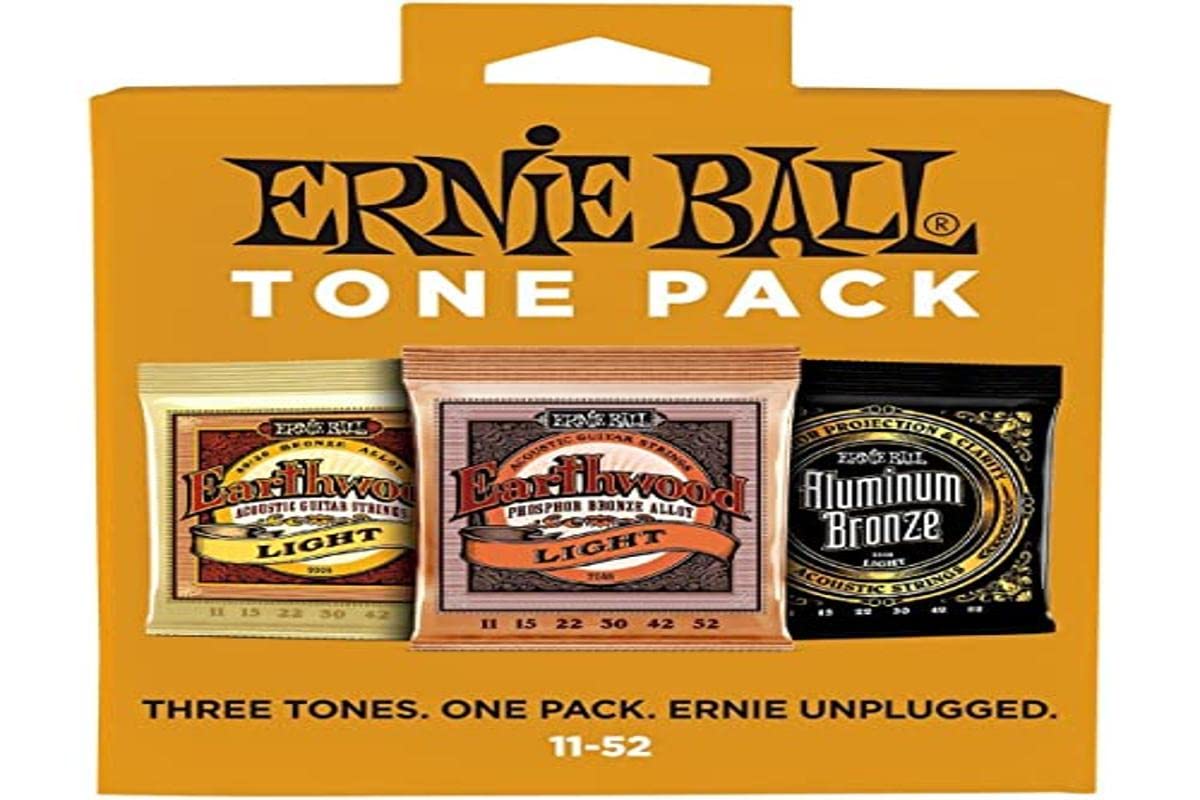 Ernie Ball Acoustic Tone Pack Light Guitar Strings, 11-52 Gauge (P03314)