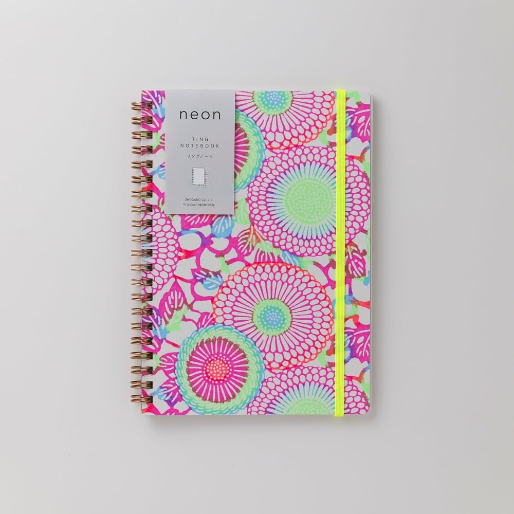 尚雅堂 Shogado 22734 Notebook A5 Ring Note Neon4
