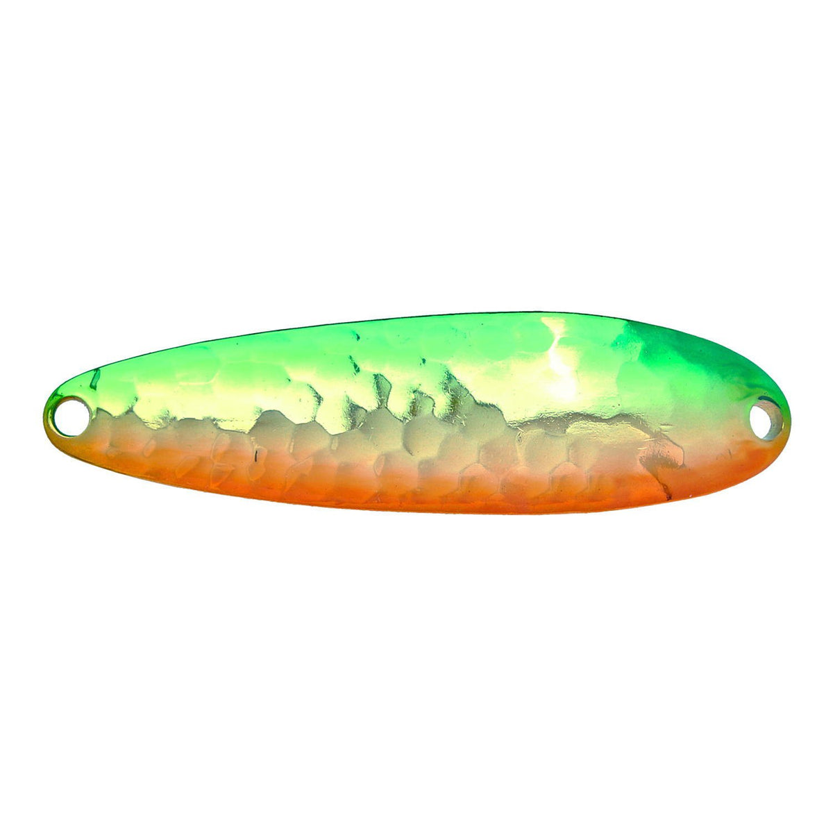 TIEMCO 310801018305 Spoon, Lightning Wobbler, 2.5 inches (63 mm), 0.6 oz (18 g), Hammered Gold/Green/Orange #305