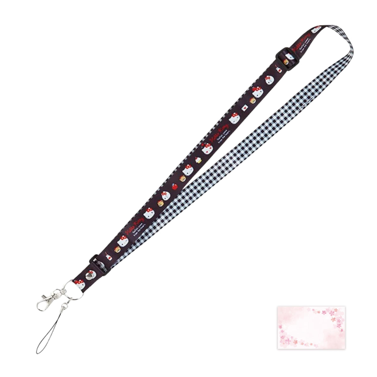 SanrioOriginal Cute Lanyard Strap (Japan Import) - Includes Cherry Blossom Message Card (Kitty)