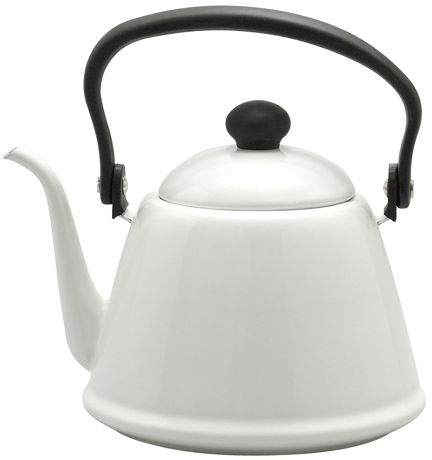 Noda Horo Drip Kettle II Enamel, 0.6 gal (2 L), Induction Compatible, White, Made in Japan DK-200W