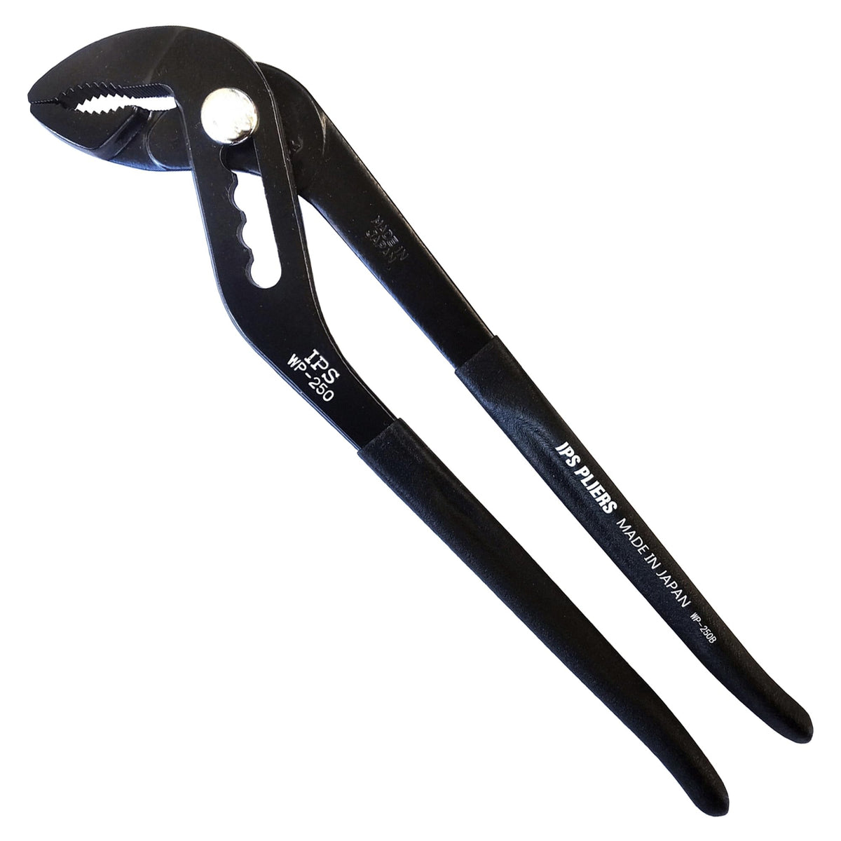 IPS PLIERS WP-250B Water Pump Pliers, Black with Grip, Cationic Electrodeposition Coating, 10 Times, Rust Prevention, Zebra Color