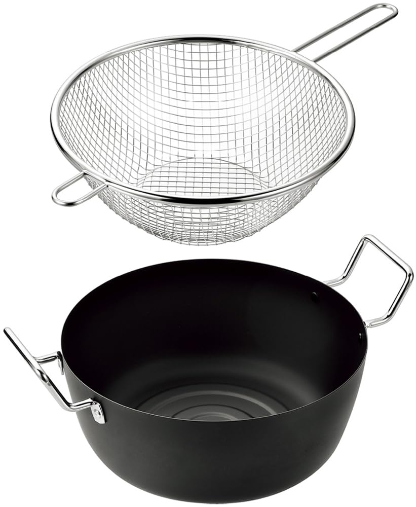 Yokoyama EJTF-500 Tempura Pot 8.7 inches (22 cm) & Hand Fryer 8.7 inches (22 cm)