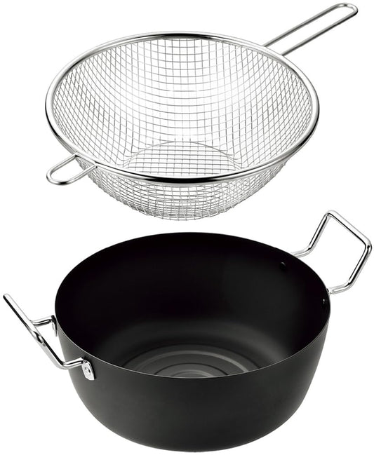 Yokoyama EJTF-500 Tempura Pot 8.7 inches (22 cm) & Hand Fryer 8.7 inches (22 cm)