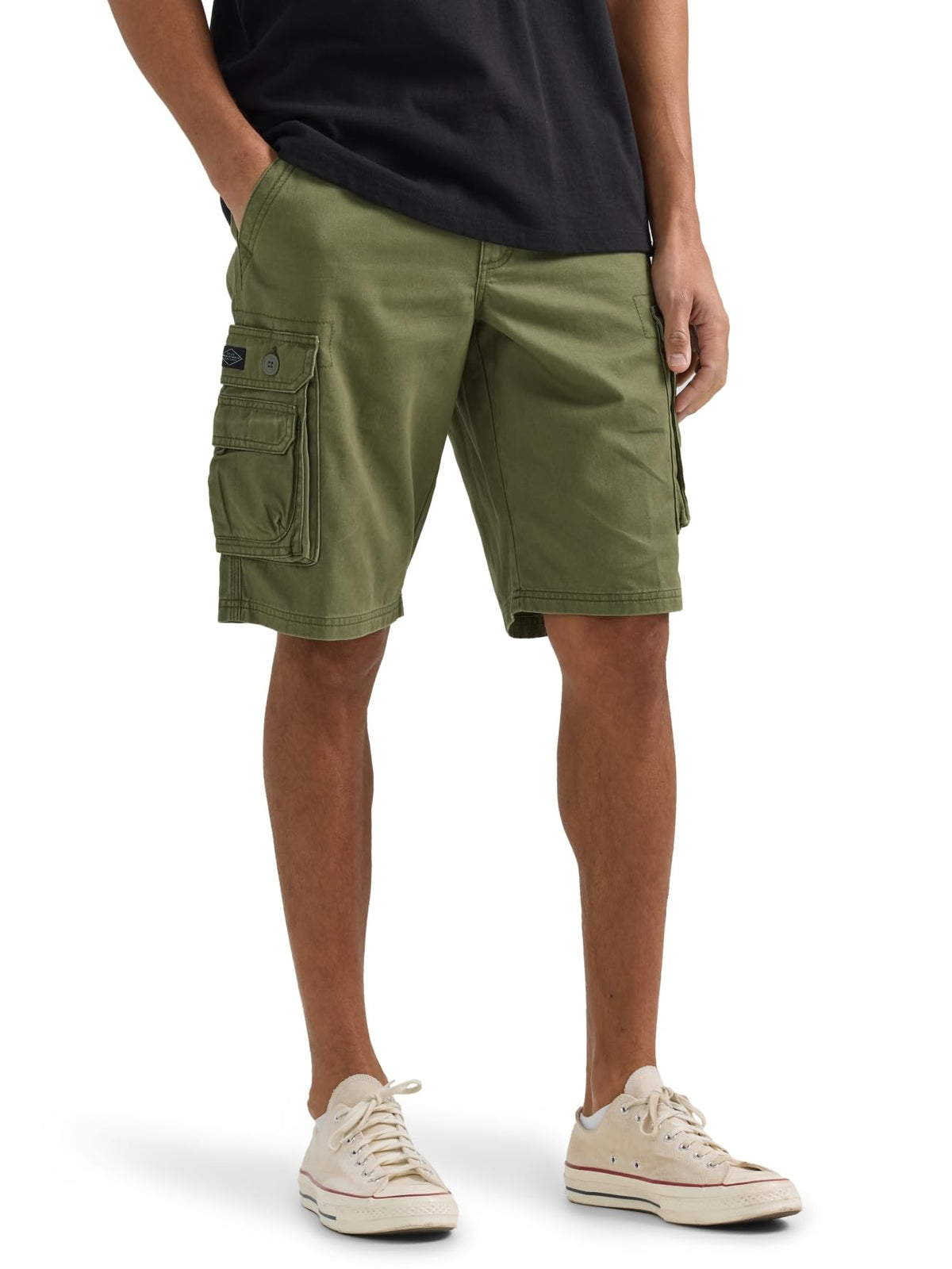 Lee Men's Dungarees New Belted Wyoming Cargo Short Olive Green 29