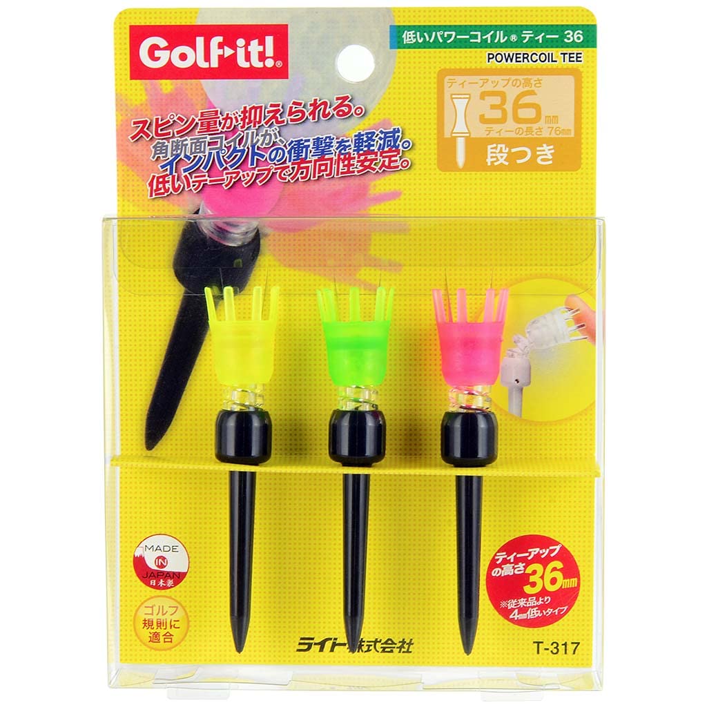 Light T-317 Golf Tee, Low Power Coil Tee, 36, Black (080)