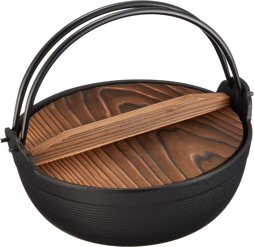 Iwachu 21007 Furusato Hot Pot, Deep 18, Black Baking, Inner Diameter 7.1 inches (18 cm), For Direct Fire, Nambu Ironware