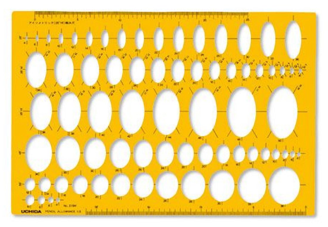 Uchida template oval No.215M ruler ink edge with 1-843-0215 (japan import)