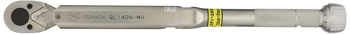 Tohnichi Ratchet Head Type Adjustable Torque Wrench with Metal Handle, 30-140, 1N.m, 1/2" Square Drive QL140N-MH Torque Wrench
