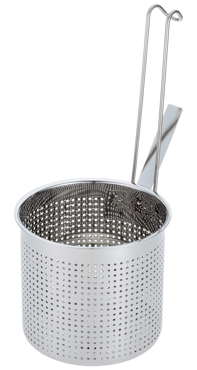 Sanho Sangyo 09253452 Udon Utensils, Silver, L, Boiled Flat-Bottom Colander, Co-Pattern
