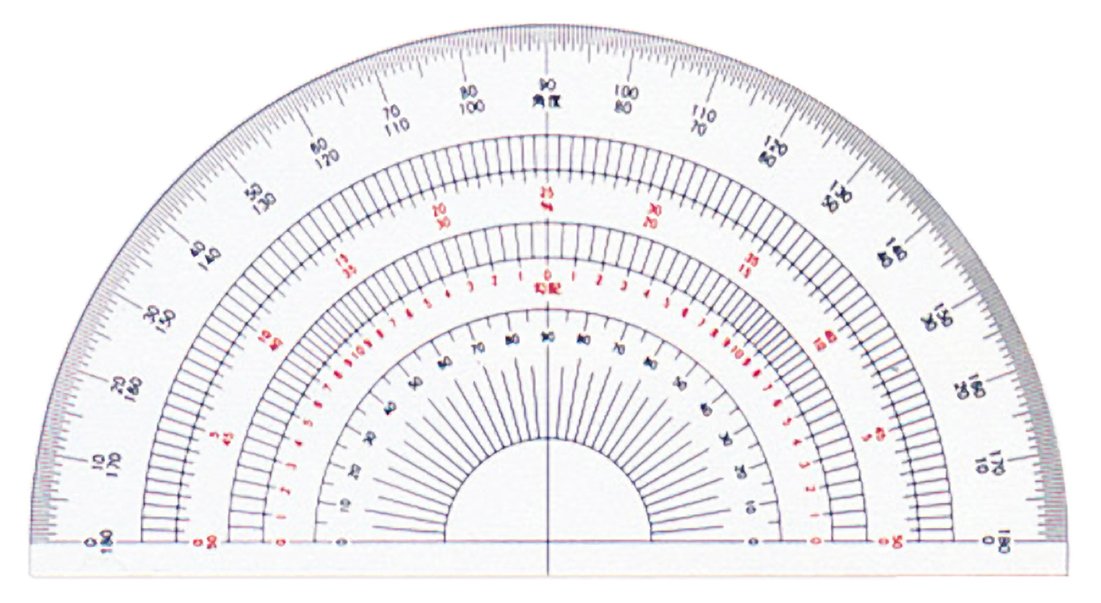 DRAPAS 16507 Semicircular Protractor, Acrylic, 11.8 inches (30 cm)