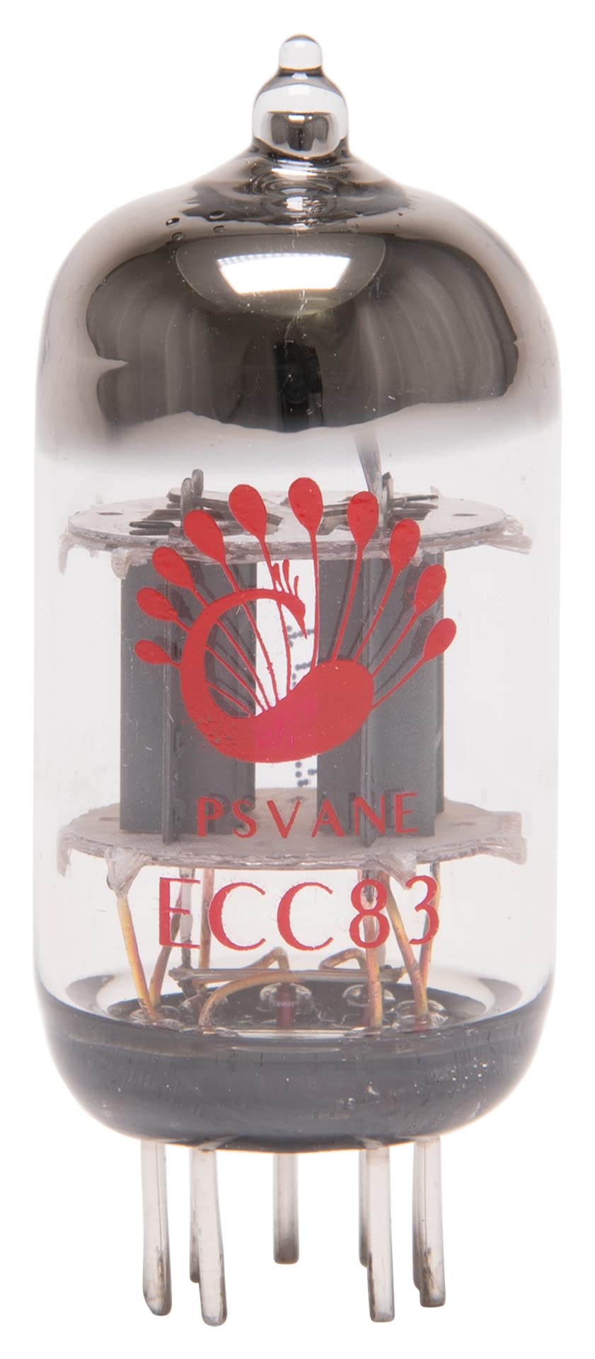 Pusvan ECC83 /MP Double Pole Match Set of 2 Miniature / MT Double 3 Pole Tube Transparent