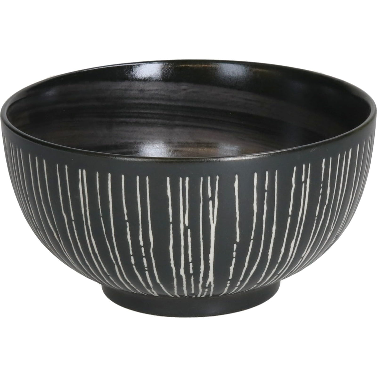 一久(Ichikyu) Mino Yaki 131-1220 Donburi Bowl, Dishes, Noodle Bowl, Udon, Buckwheat, Diameter 6.3 x Height 3.3 inches (16 x 8.5 cm), Dishwasher Safe, Microwave Safe, Black Made in Japan